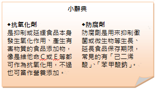 抗氧化劑 VS 防腐劑